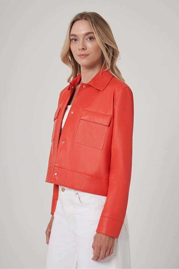 Çıtçıtlı Deri Mont - 2