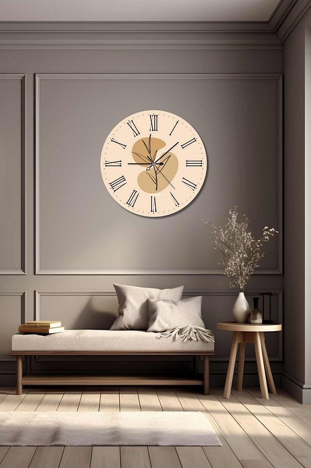 Minimalist Tasarım Mdf Uv Baskı Duvar Saati 40 Mds-03 - 2