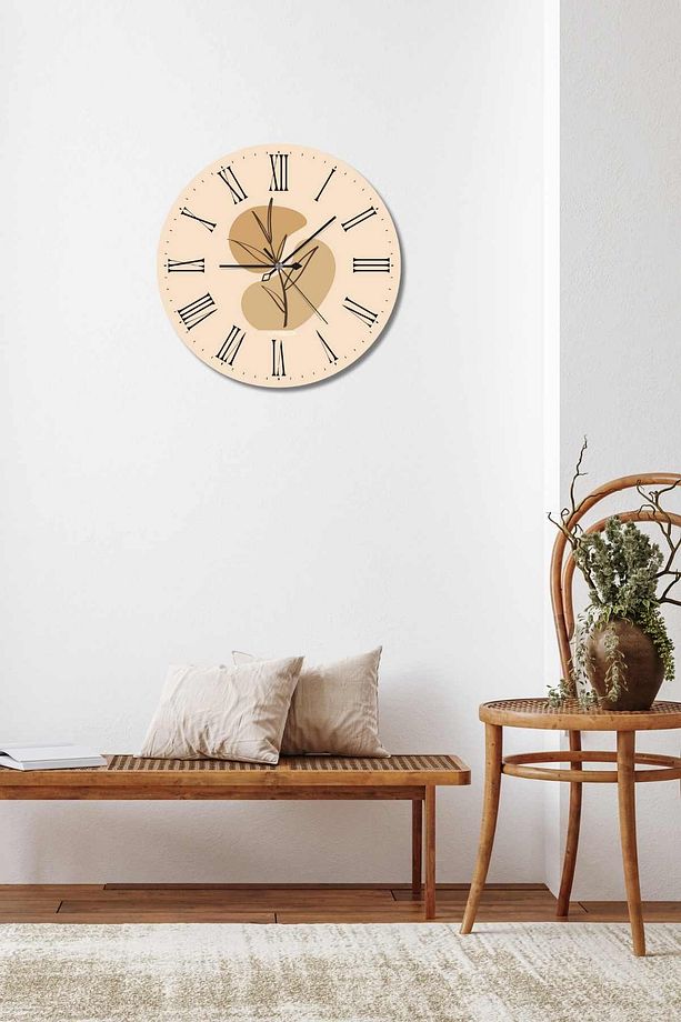 Minimalist Tasarım Mdf Uv Baskı Duvar Saati 40 Mds-03 - 5