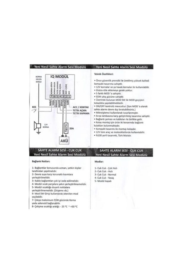 Ucak Kanadi Motorsiklet F1 9Modlu Tek Modul 2In1 iq - 2