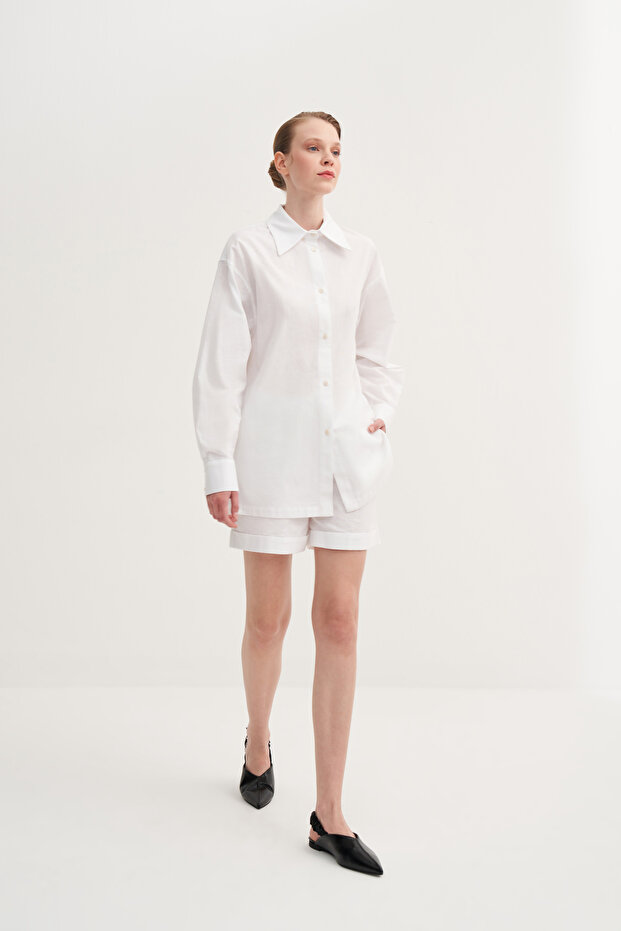 Basic Keten Gömlek - 4