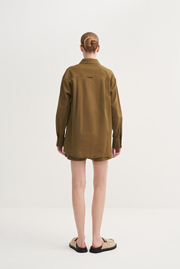 Basic Keten Gömlek - 6