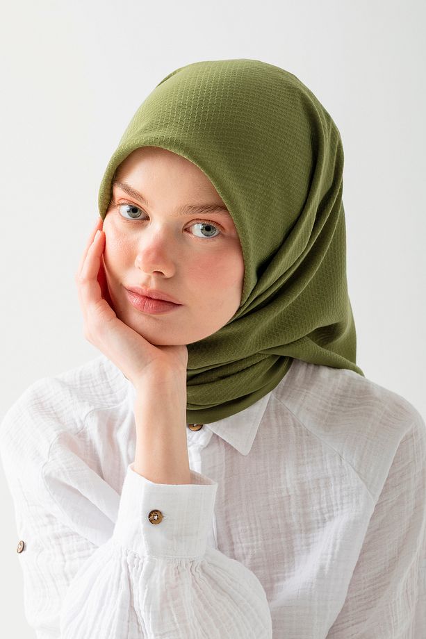2'li Pamuk Jakar Eşarp, Doğal Ve Şık Görünüm, Jakarlı Pamuk Eşarp, Soft Pamuk Eşarp. - 3