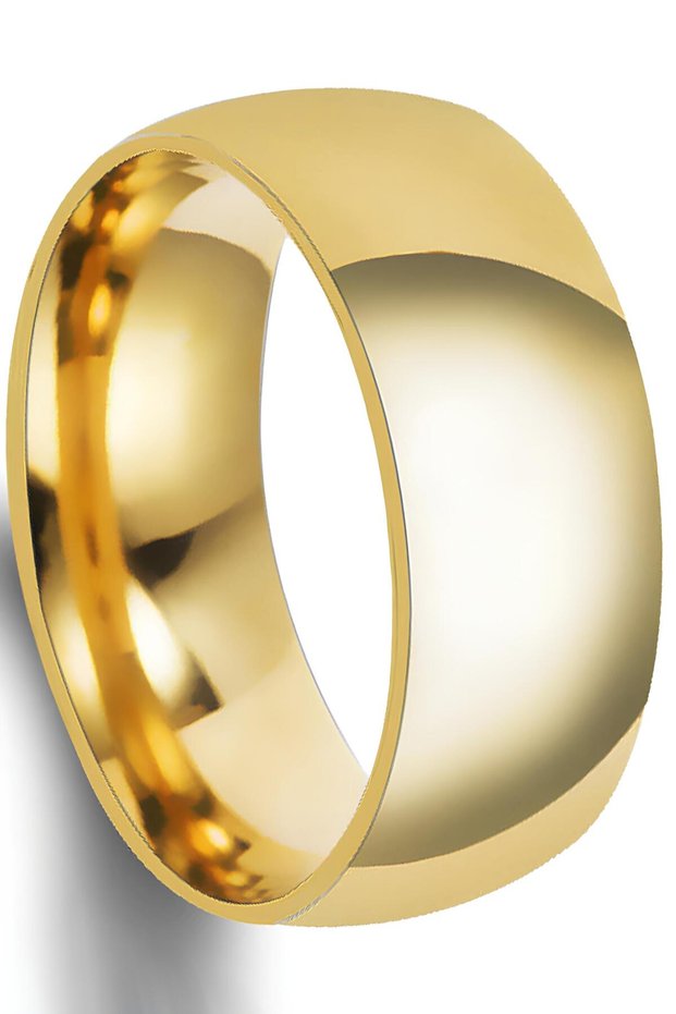 Unisex 8mm Wide Cambered Men Women Steel Wedding Band Ring Cl19