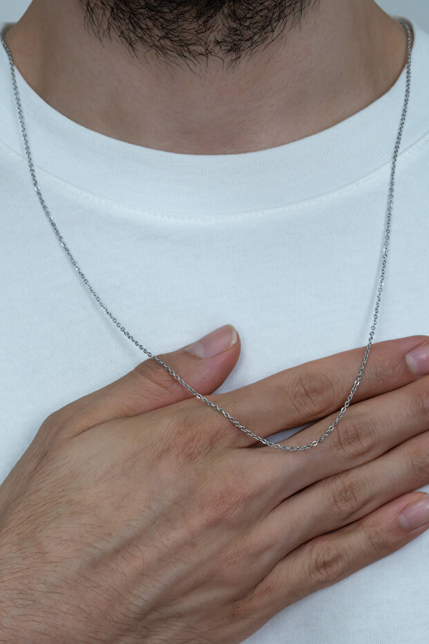 Fine 316L Stainless Unisex Steel Necklace Chain 1.6mm 60cm Eck44