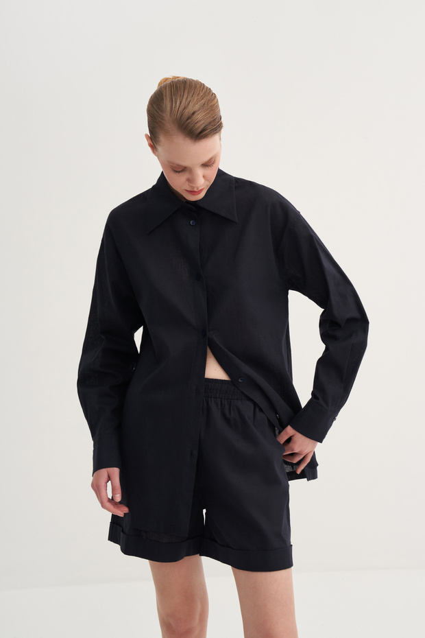 Basic Keten Gömlek - 3