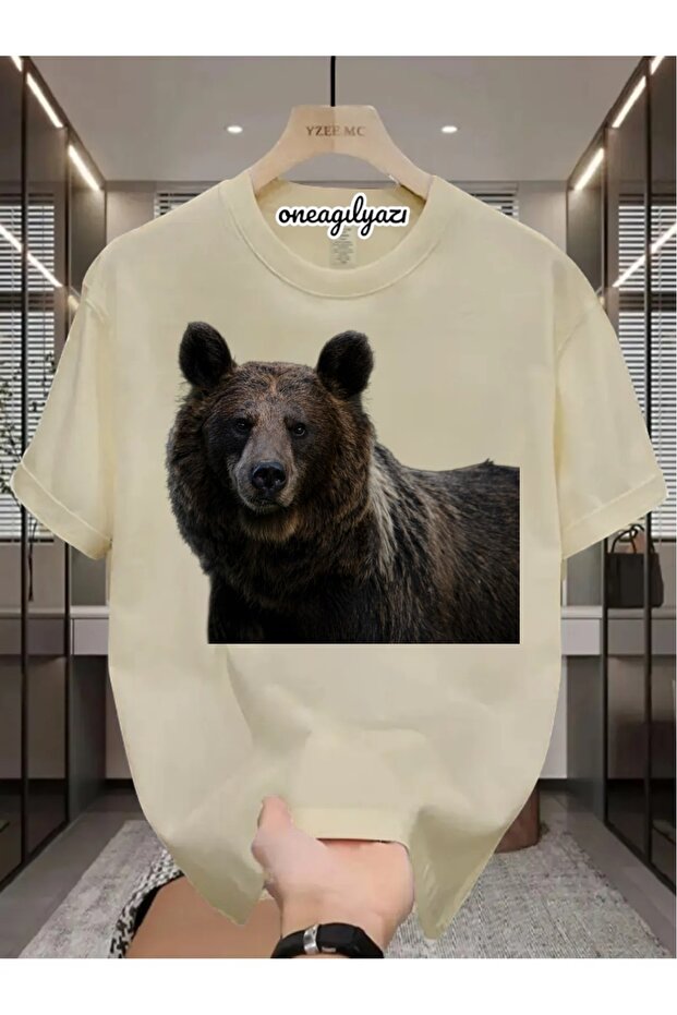 Bear Printed Oversize T-Shirt