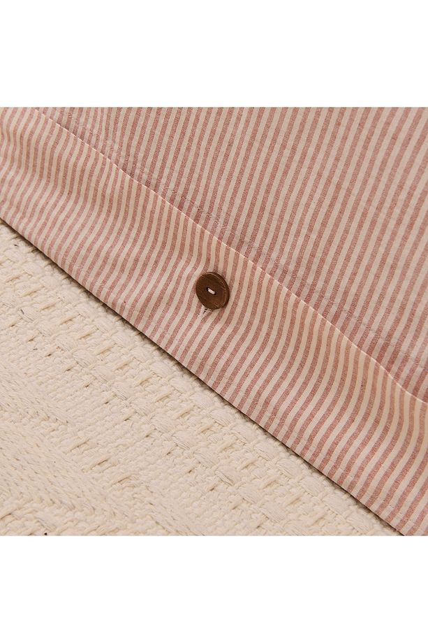 Soft Stripe Tek Kişilik Nevresim Takımı - Kiremit - 4