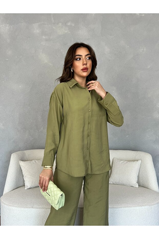 Oversize Modal Kadın Gömlek - 3