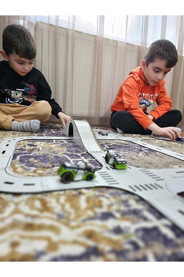 Oyuncak Araba, Araç Parkuru Puzzle -eğitici Ve Eğlenceli Yol Yapım Ahşap Oyuncak Yarış Pisti X-large - 3