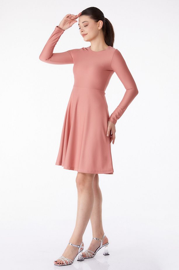 Mini Abiye Elbise Gül - 13191 - 4