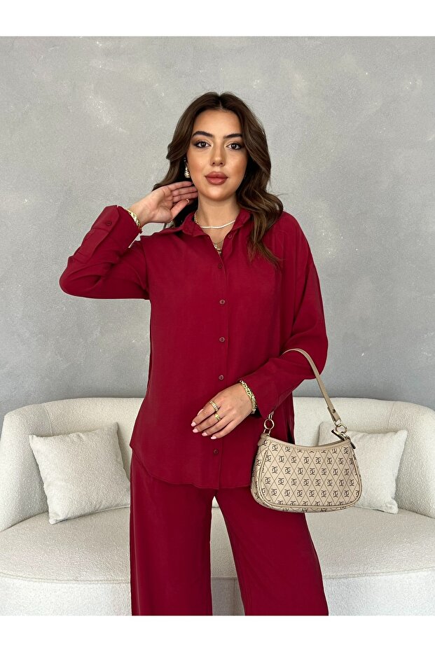 Oversize Modal Kadın Gömlek - 3