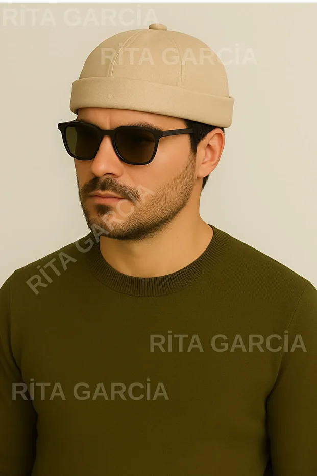 Ayarlanabilir Retro Bej Takke Yazlık Şapka - 4