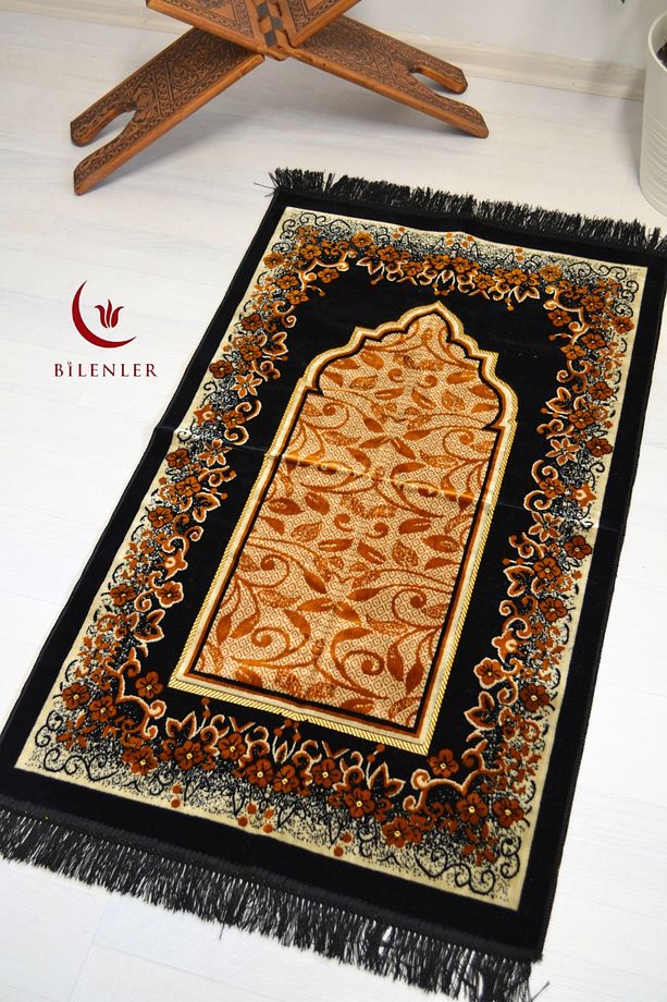 Kadife Seccade - 70x110 cm - Kalın ve Yumuşak Doku - Şık,Konforlu Seccade - 3