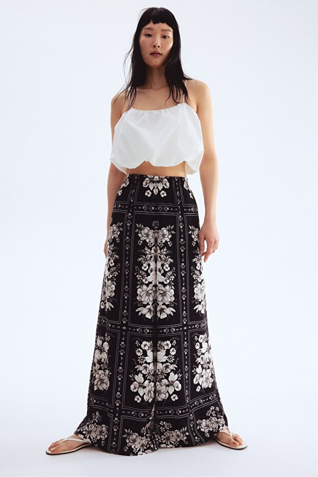 Geniş Pull-on Pantolon - 1