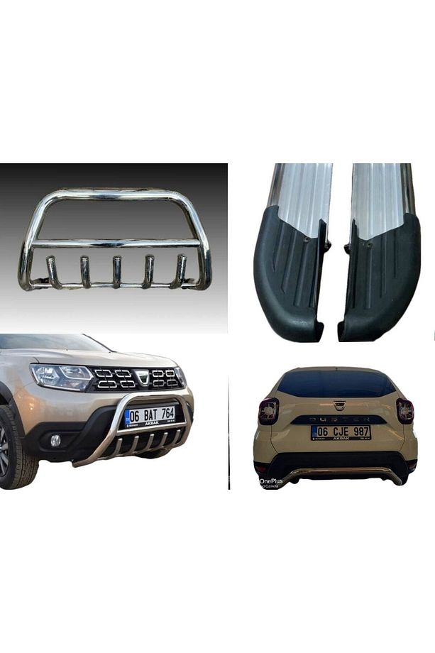 Dacıa Duster Uyumlu Ön Arka Tampon Koruma Amazon Yan Basamak 3 Lü Set 2018 Sonrası - 2