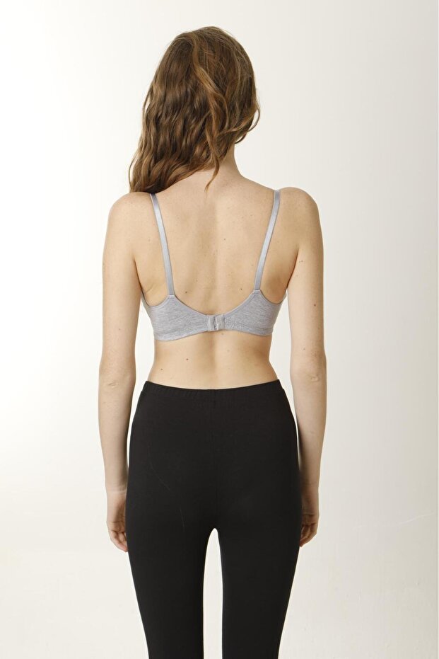 حمالة صدر للرضاعة بدون كبس رمادي - 4