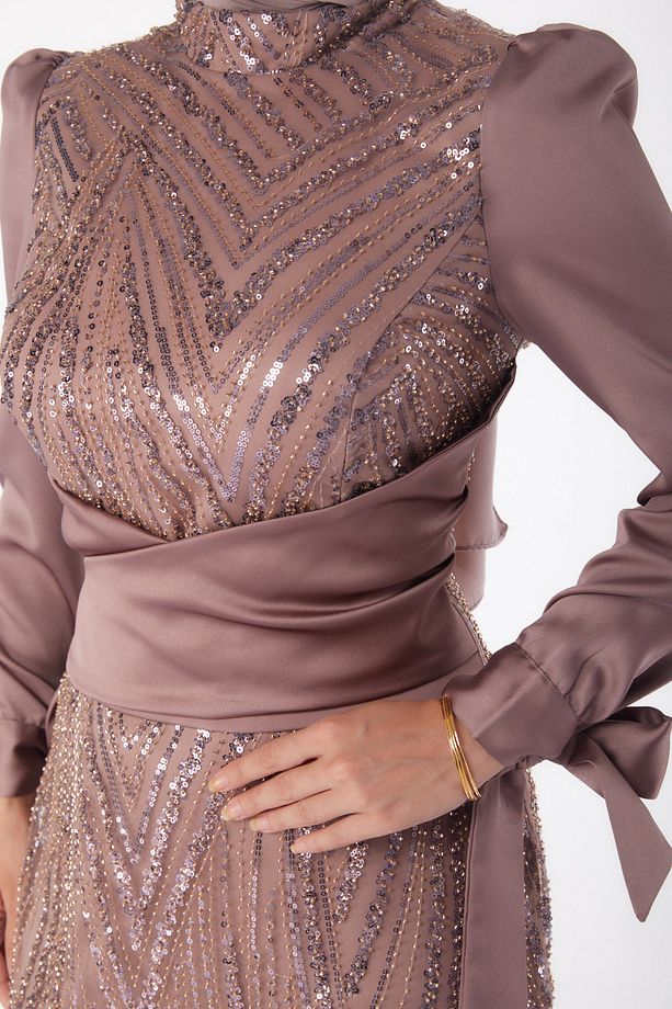 Pullu Abiye Ebise Lila - 26190 - 6