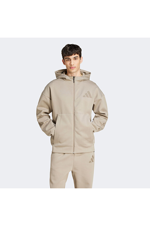 Z.N.E. Full Zip Erkek Bej Sweatshirt - 5