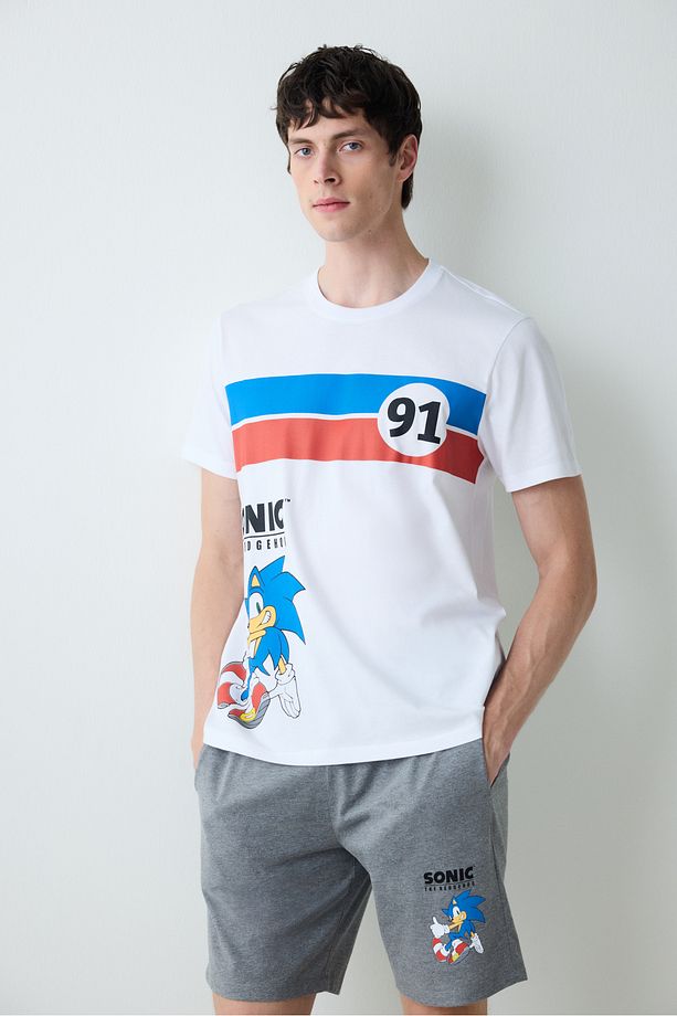 Sonic Şortlu Çok Renkli Pijama Takımı - 2