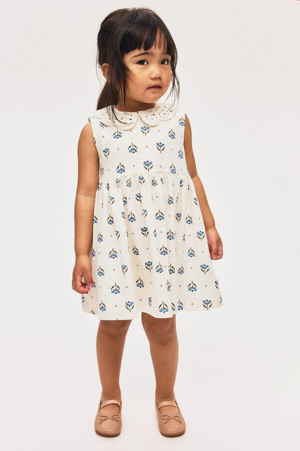 Yakalı Jarse Elbise - 1