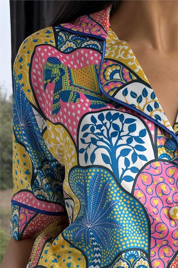 Stagione Estiva Saten Kısa Pijama Takımı CSE3004 - 2