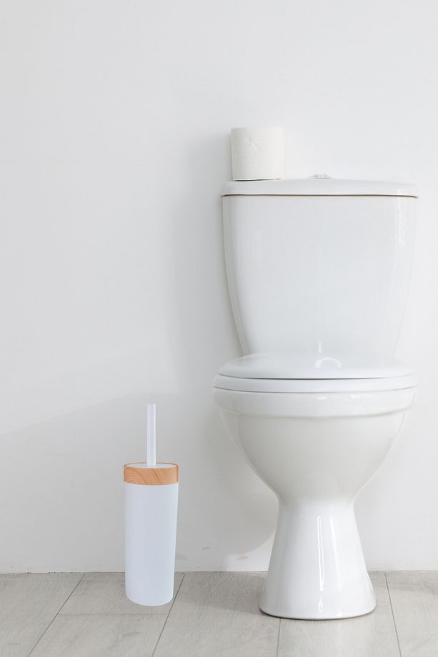 Bambu Desen WC Klozet Fırçası Plastik, Tuvalet Banyo WC Temizleme Fırçası Beyaz - 4