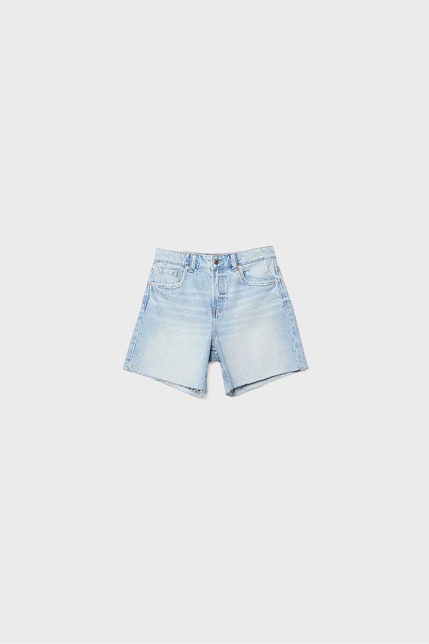 D93 Yıldız detaylı uzun denim şort - 7