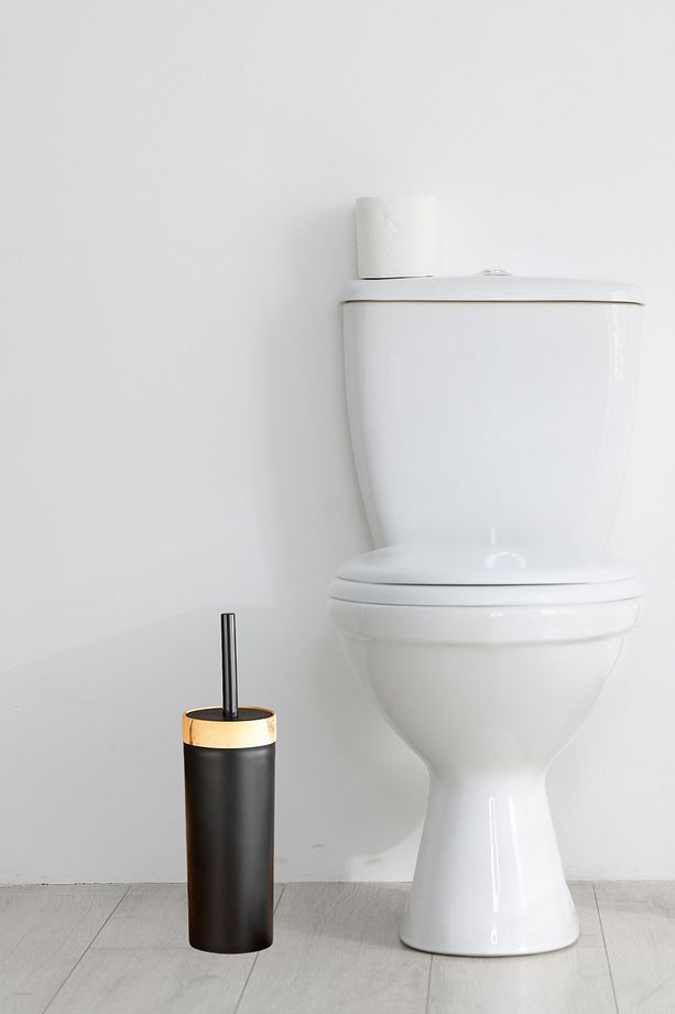 Bambu Desen WC Klozet Fırçası Plastik, Tuvalet Banyo WC Temizleme Fırçası Siyah - 4