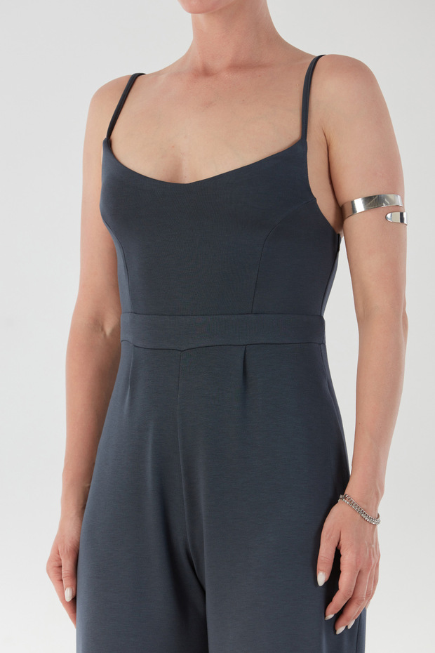 Askılı Fermuarlı Modal Tulum - 6