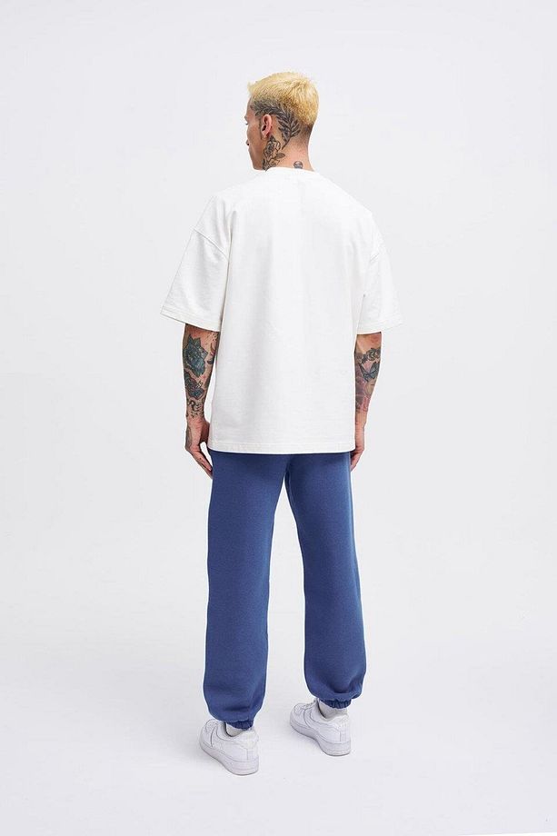 Erkek Relaxed Jogger Basic Sabah Mavi Eşofman Altı - 3
