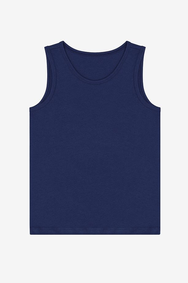 Erkek Çocuk Blue Solid 3lü Çok Renkli Atlet - 4