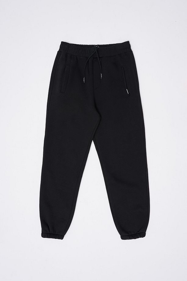 Erkek Basic Jogger Relaxed Siyah Eşofman Altı - 8