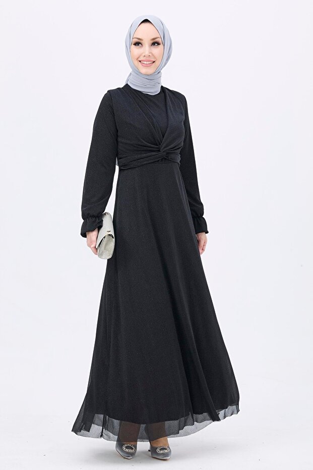 Abendkleid Schwarz - 11142 - 3