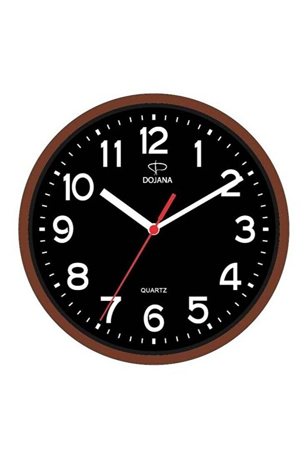 ساعة حائط تناظرية باللون الأحمر والأسود - 1