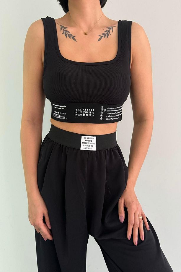 LASTİK DETAY CROP ATLET - 1