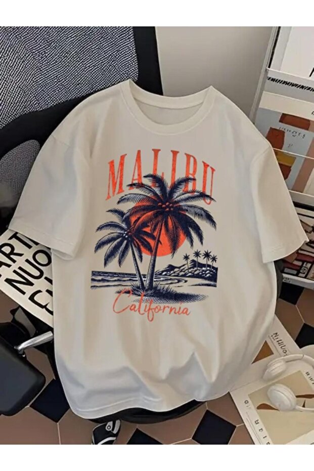 Malibu Beach Printed Oversize T-Shirt