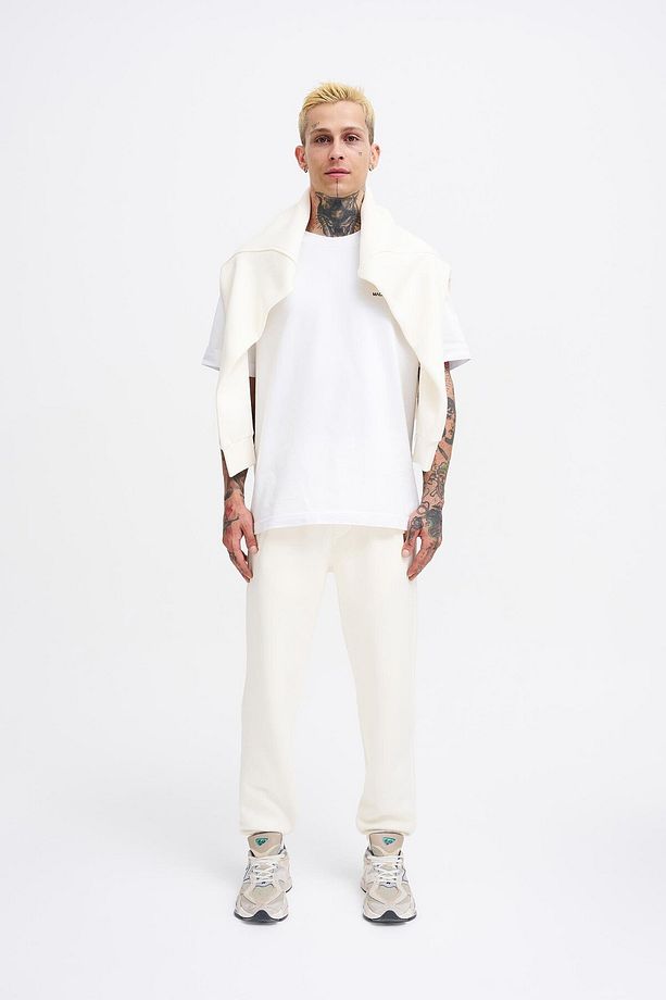 Erkek Basic Jogger Relaxed Ekru Eşofman Altı - 4