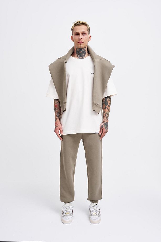 Erkek Relaxed Jogger Basic Eşofman Altı Khakı - 4