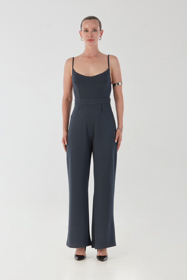 Askılı Fermuarlı Modal Tulum - 5