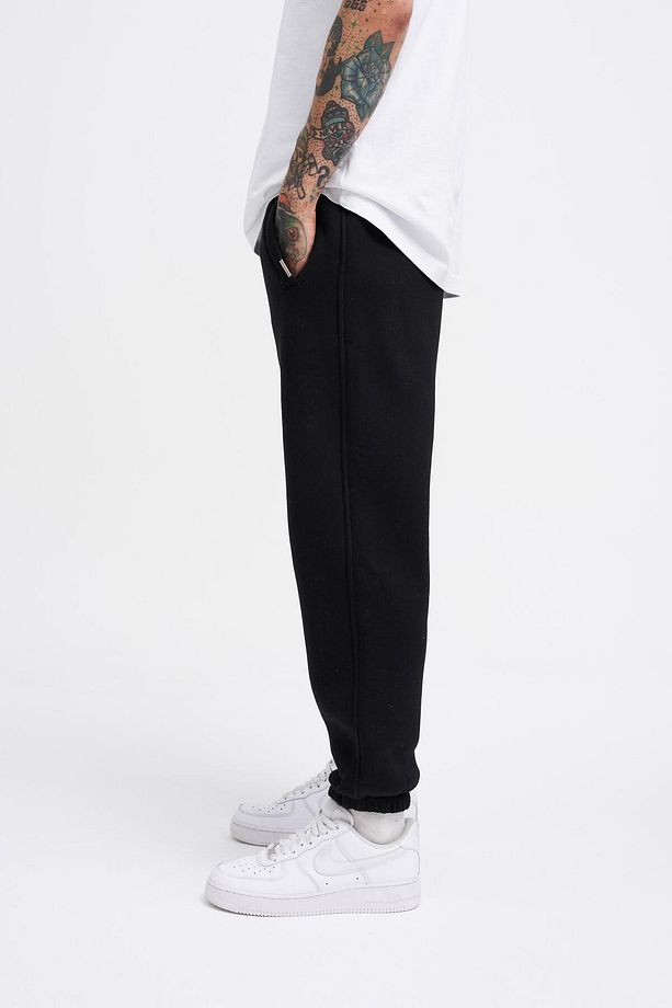 Erkek Basic Jogger Relaxed Siyah Eşofman Altı - 3