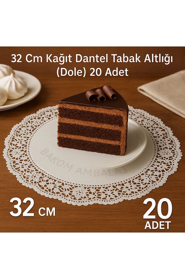 32 Cm Kağıt Dantel Tabak Altlığı ( Dole ) 20 Adet - 5