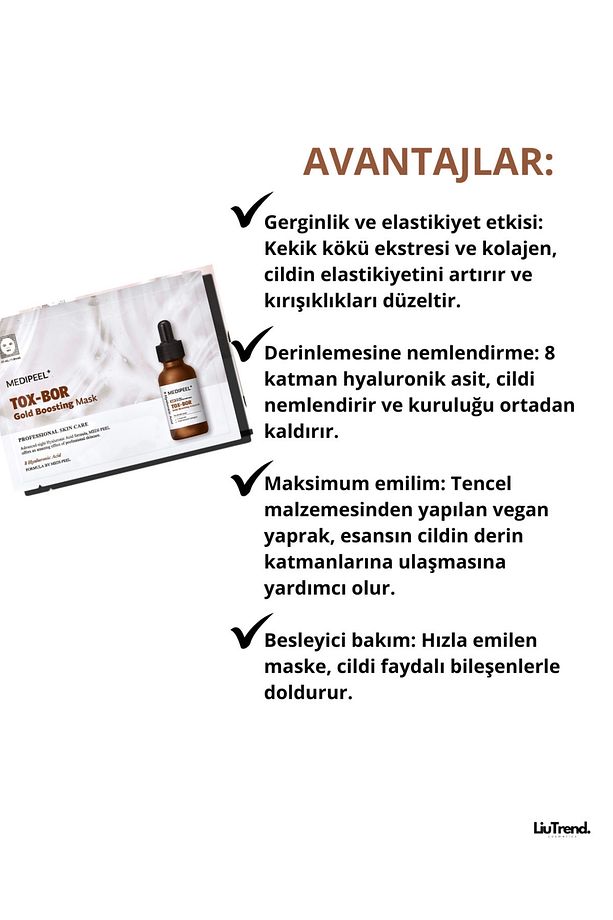 Tox-Bor Gold Boosting Mask 25 ml * 1 adet Cilt elastikiyetini artıran besleyici maske - 3