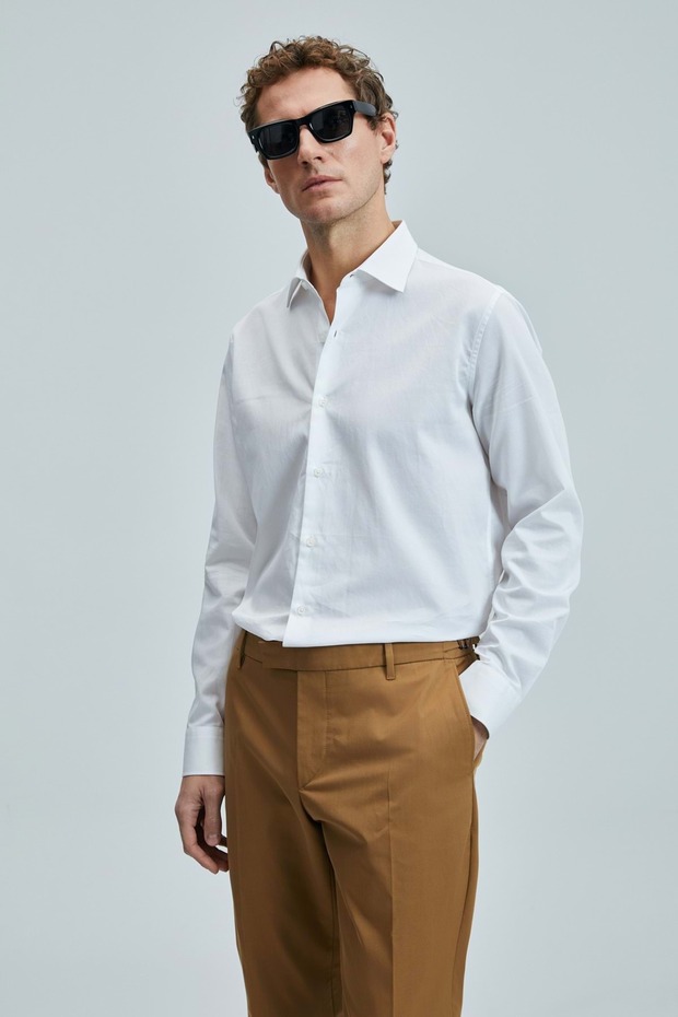 111010634 Farla Men's Basic Shirt Regular Fit White Men's Shirt White - 2