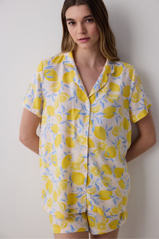 Lemons Chally Gömlek Şort Çok Renkli Pijama Takımı - 1
