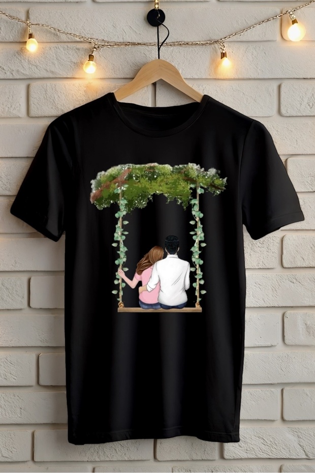 Valentines on the Swing Printed Oversize T-Shirt