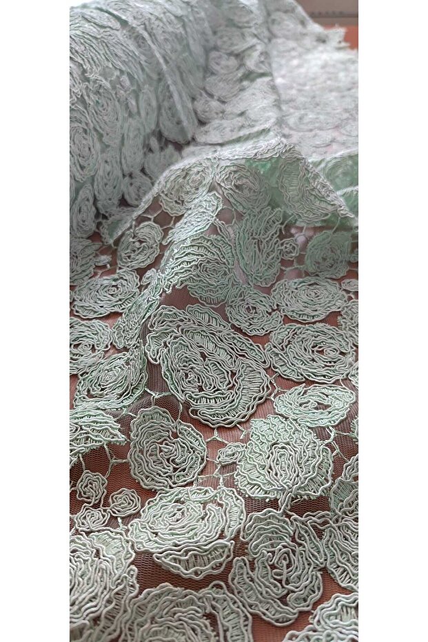 Güpür Kumaş Mint 80 cm - 1