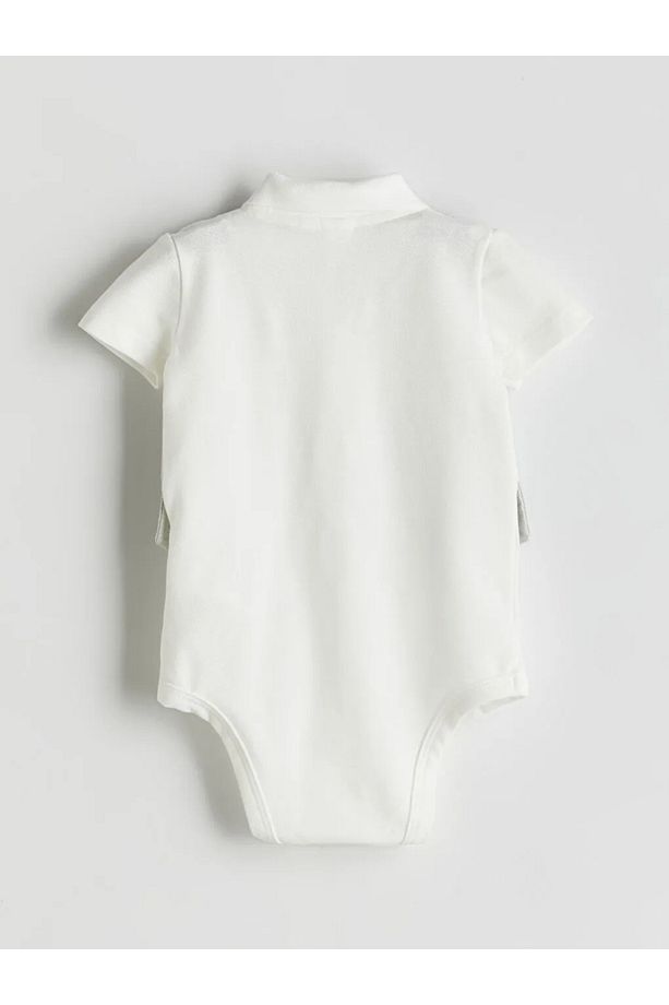 LCW baby Ekru Erkek Bebek Gömlek Şort ve Yelek 3'lü Takım - 4