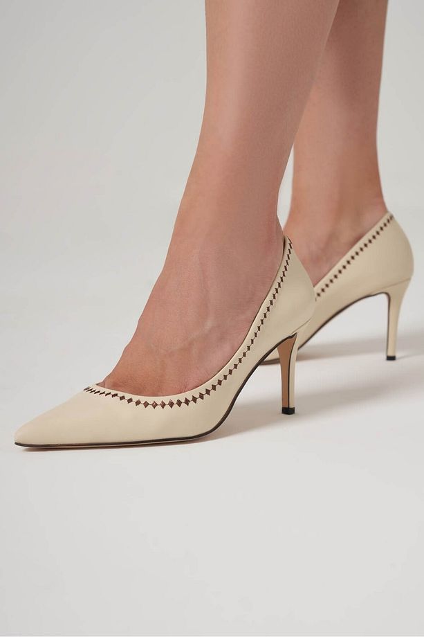 Nakışlı Yüksek Topuk Stiletto - 2