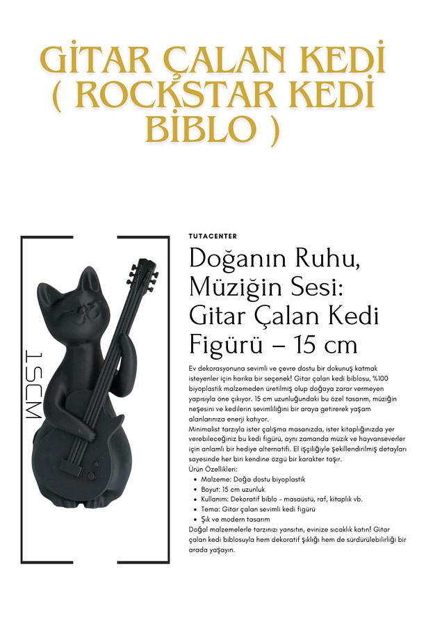 Gitar Çalan Kedi ( Rockstar Kedi Biblo ) - 3